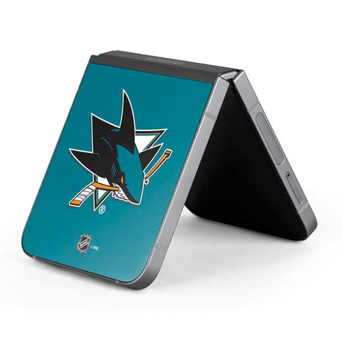 NHL San Jose Sharks Solid Background Galaxy Z Flip6 Skin